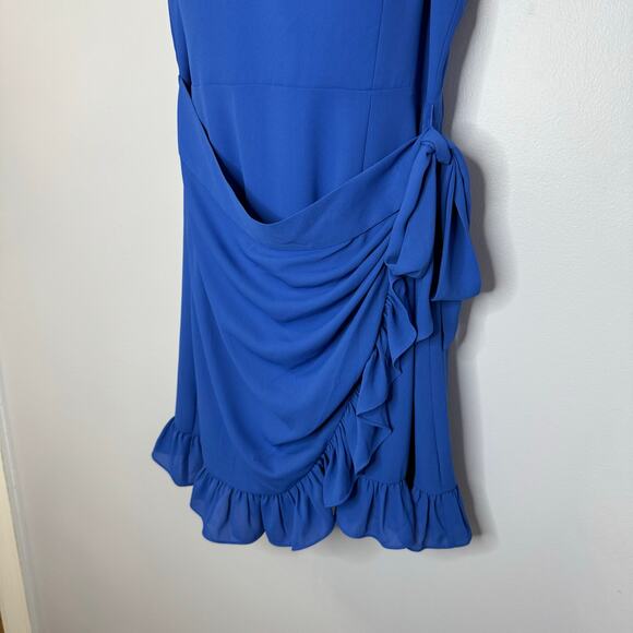 Lilly Pulitzer Alisa Lileeze Wrap Mini Dress Borealis Blue Vacation Women's 14 - Picture 3 of 12